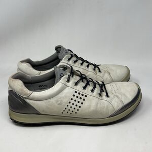 ECCO Biom Hybrid 2 Golf Shoes Mens 13 EU 47 Off White Yak Leather Spikeless